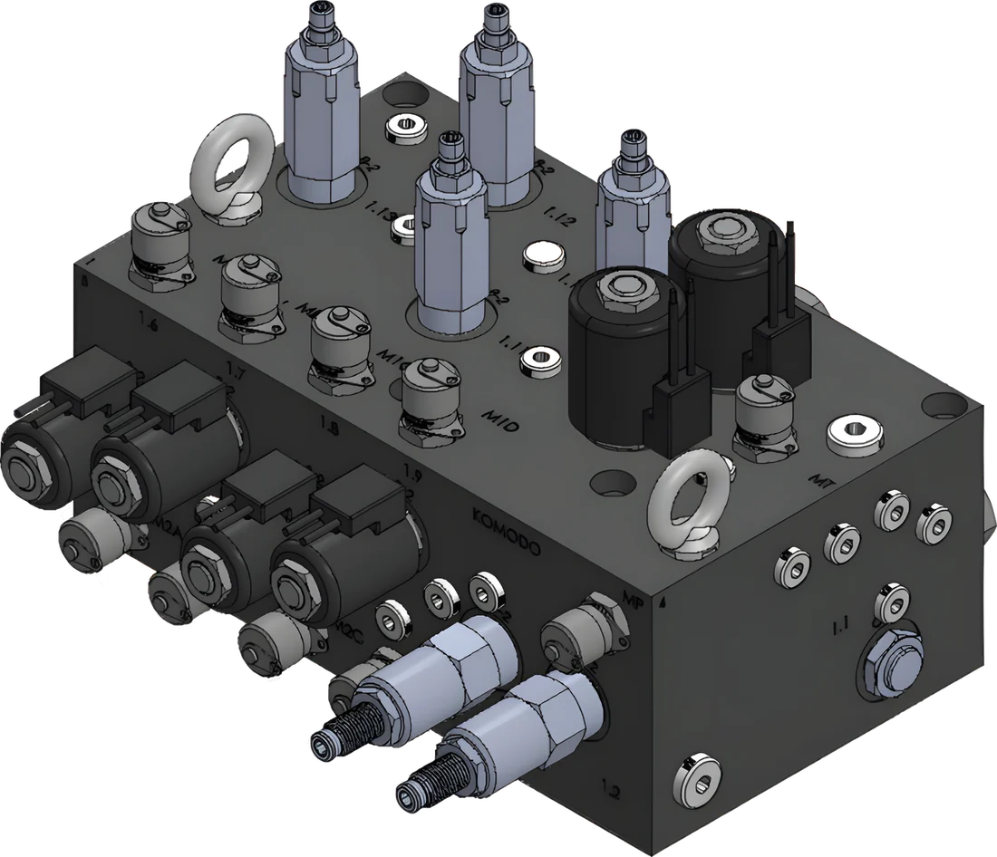 Hydraulic manifold block manufactured by Smart Proje