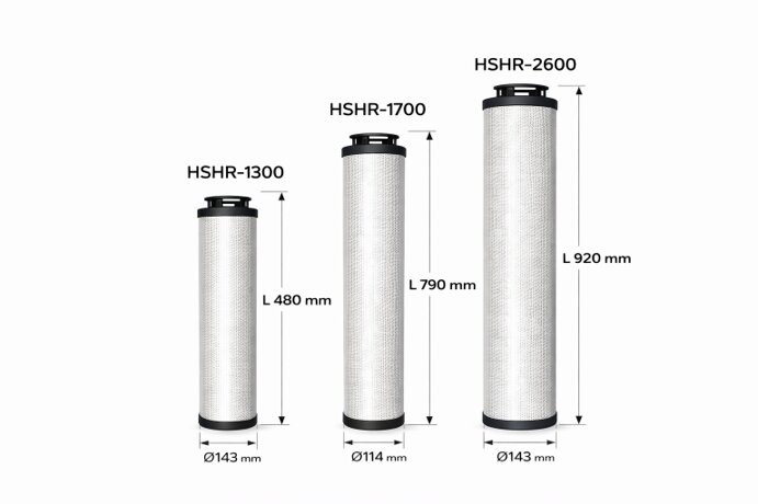 Pileli kartuş tip hidrolik filtre elemanları – HSHR-1300 / 1700 / 2600